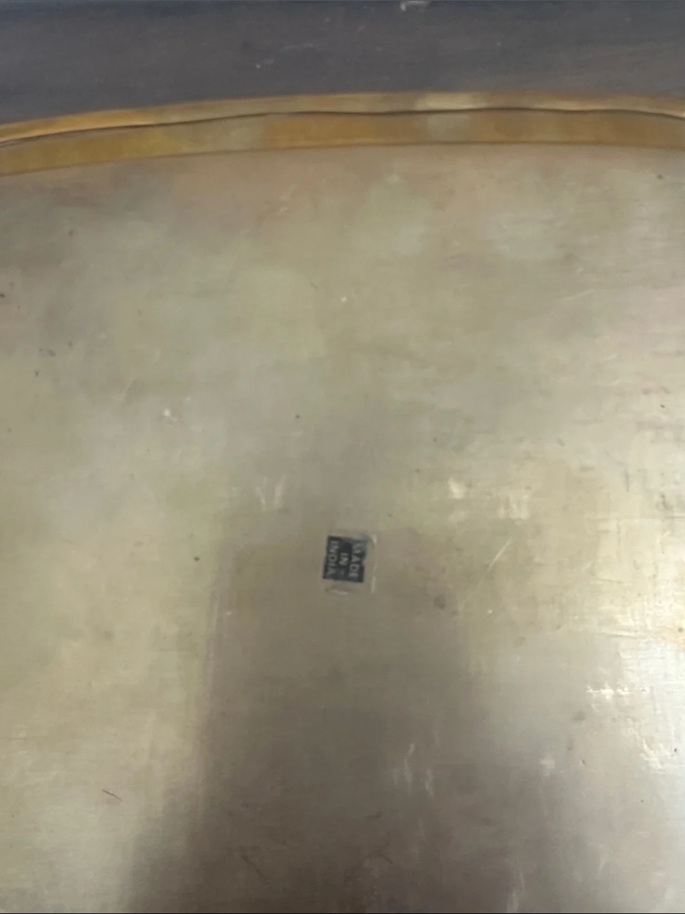 Vintage MCM Solid Brass Oval Vanity & Serving Tray - India - 10.5” x 7.5”